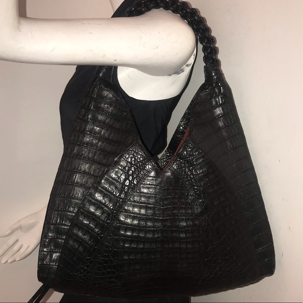 Gorgeous Nancy Gonzalez genuine crocodile alligator 🐊 handbag braided handle